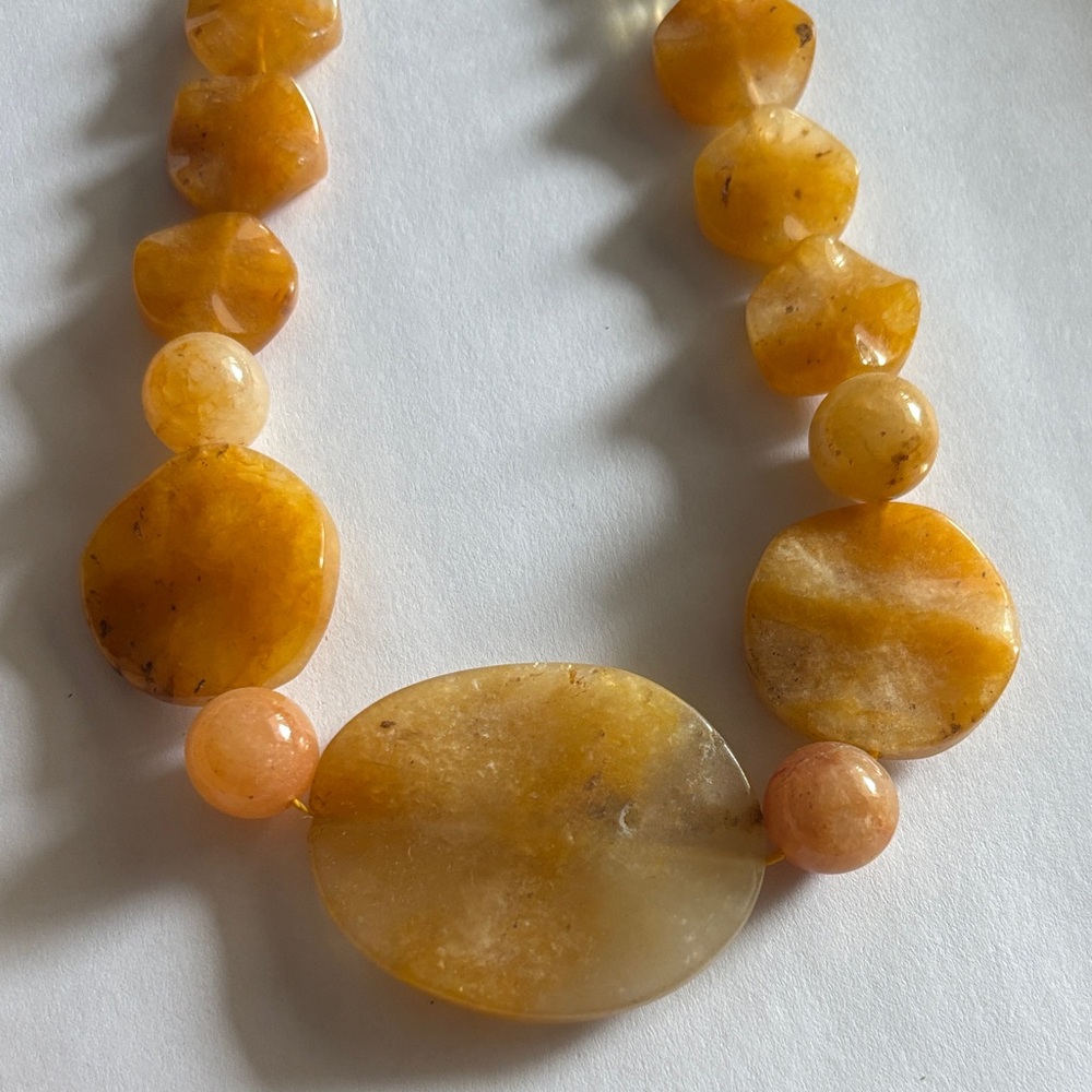 Stunning Natural Agate Beaded Statement Necklace - image 2